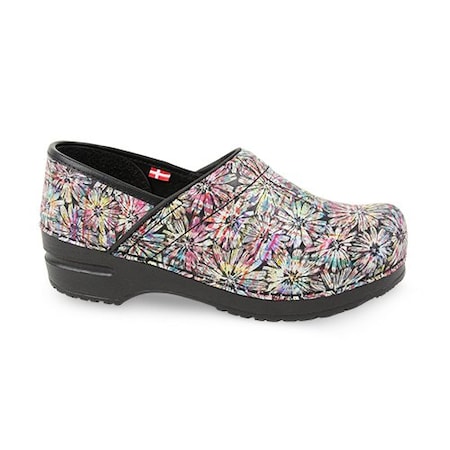 RUMNEY Women's Floral Iridescent Embossed Clog In Multicolour, Size 4.5-5, PR